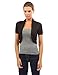 PattyBoutik Women Pleated Sides Bolero Shrug (Black Large)