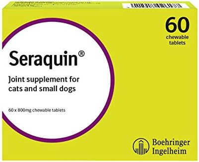 Seraquin Veterinary Joint Supplement With Turmeric For Cats And Small Dogs 60 X 800 Mg Chewable Tablets