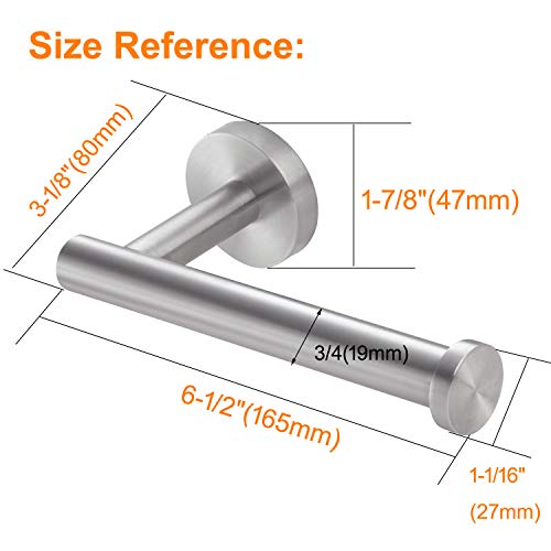 Nolimas Brushed Nickel Toilet Paper Holder SUS304 Stainless Steel Half Open Round Wall Mounted Rustfree Bathroom Hotel 5 inch TP Holder Kitchen Washroom Tissue Roll Dispenser