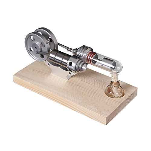 Sunnytech Hot Air Stirling Engine Twin Flywheels Education Toy Electricity Power Generator M14-06-S