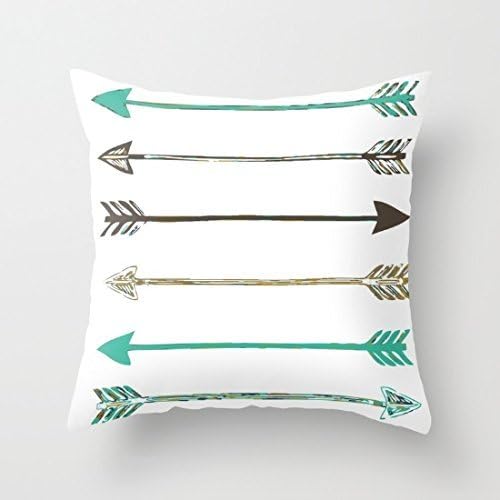 Decorative Square Pillow Covers Cushion Cover Arrow Throw Pillow Case 16x16 Inches