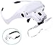 Glam Hobby h6902B Head Mount Magnifier with LED Head Light Bracket and Headband, 5 Replaceable and Interchangeable Lenses: 1.0X, 1.5X, 2.0X, 2.5X, 3.5X