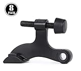 8 Pack Hinge Pin Black Door Stopper,Adjustable Deluxe Heavy Duty Door Stopper 2-1/2"x1-3/4",with Black Rubber Bumper Tips