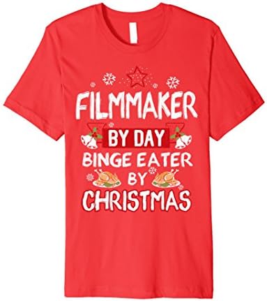 Mens Filmmaker by Day Funny Christmas Themed Gift T-Shirt XL Red