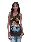Bunny Brand Women's Def Leppard Pyromania 80's Tour T-Shirt Tank Top Black (Large)