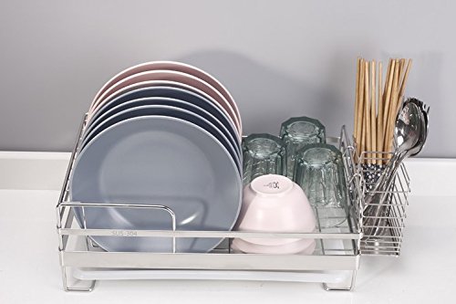 Compact Kitchen Dish Drainer Rack for Drying Glasses, Silverware, Bowls, Plates, Chopstick - Thumbnail 3