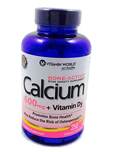 Vitamin World Calcium 600 mg with Vitamin D3, 250 Caplets