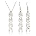 Kebaner Women DNA Double Helix Chemistry Science Molecule Biology Necklace & Earrings Jewelry Set Silver