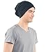 FORBUSITE Mens Slouchy Knit Beanie Summer Winter Skullcap Hats B306 (Solid-Black)