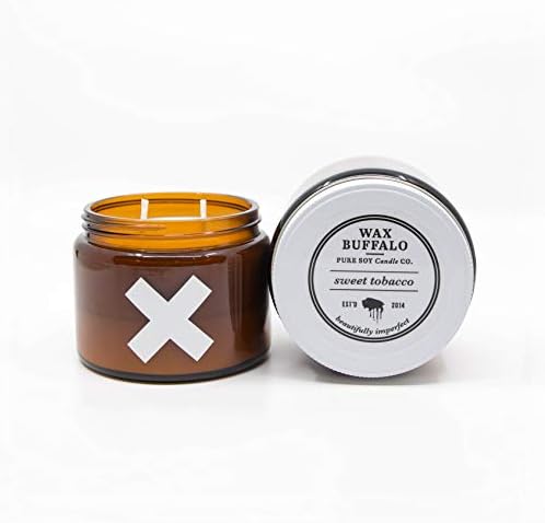 Wax Buffalo Handmade Pure Soy Scented Candle | Hand Poured | Long Lasting Scent | Clean Burn (16 oz, Sweet Tobacco)