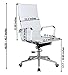 Classic Replica high back office chair WHITE Pleather - stabilizing swivel bar and knee tilt with tensioner knob. (Single High Back, White) CH2800. IMPROVED STURDY STRUCTURE FOR EXTRA LONG USE