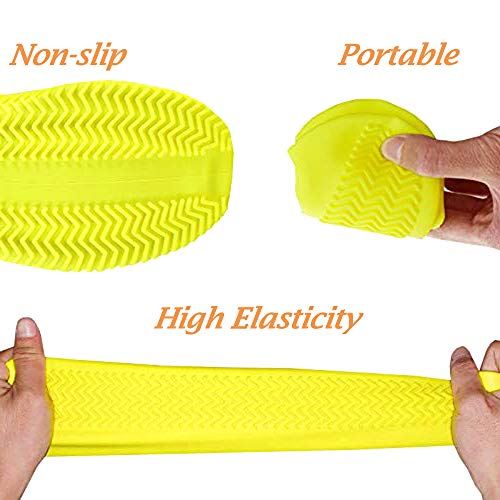 FUNISFUN Waterproof Boot and Shoe Cover Reusable Non-Slip Cycling Overshoes Rain Snow Shoes for Men Women Kids