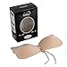 Silicone Invisible Bra Strapless Adhesive Reusable Push-up Bras with Drawstring Cup D Nude