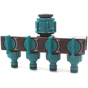 way hose connector gilmour splitter garden valve adapter poly teal flow separately shut fome