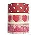 Wrapables Sweet Hearts Japanese Washi Masking Tape (Set of 3), 10M L x 15mm W
