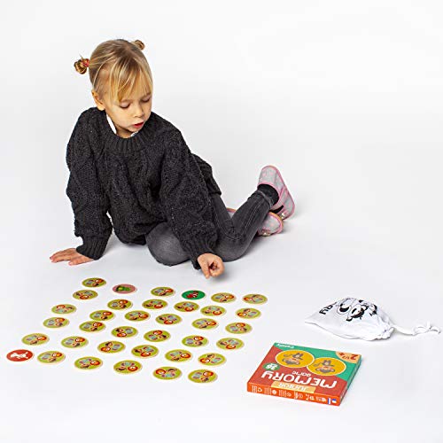 Cottify Wooden Memory Game for Kids 3 and up, Cute Animals, Durable and Safe Memory Matching Game for Kids, Educational Toys for Boys and Girls, Flash Cards from Wood, Toddler Memory Game, 36 Cards