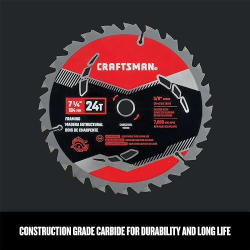 CRAFTSMAN 7-1/4 Inch 24T Carbide Circular Saw Blade for Framing (CMAS372524) photo 8