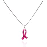 Ailiessy Ribbon Breast Cancer Awareness Necklace Pink Kitten Pendant Necklace for Women Inspirational Jewelry