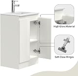 BELOFAY Denvor White 500mm Floor Standing Bathroom Vanity Unit with Basin view 5