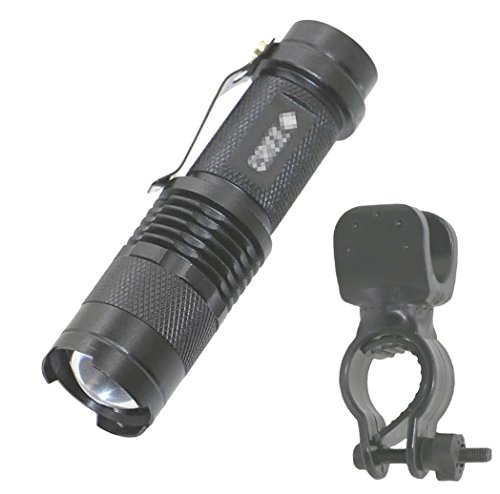 New Mini Led flashlight AA 14500 Torch CREE Q5 Zoom LED Lamp With Cycling Bike Bicycle With Mount