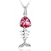 PLATO H Cute Crystal Necklace 925 Sterling Silver Pretty Fish Pendant Necklace Woman Jewelry Neckalce Gift Woman Fashion Necklace, 18