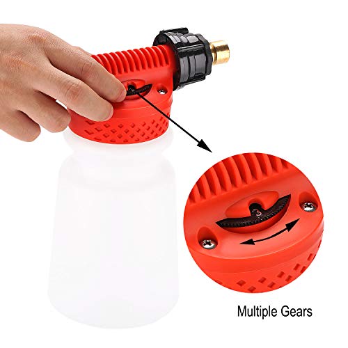 CPROSP Wash Gun Car Foam Gun, Cleaning Sprayer, Car Washer, 2 in 1 Foam Blaster with 900ml Bottle,for Van Motorcycle Vehicle - Thumbnail 4