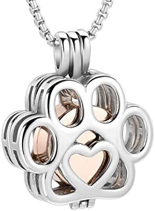 Oinsi Pet Cremation Jewelry - Stainless Steel Memorial Locket Urn Necklace For Ashes With Funnel & Gift Box