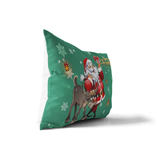 Oliven Christmas Pillowcases King Size Set of 2,Green Christmas Santa Elk Pillow Cases King Size Christmas Home Decor
