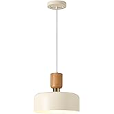 Modern Pendant Lighting,12 inch,Natural Wood and Brass Accent,Adjustable Pendant Light Fixtures for Kitchen Island,Dining Roo