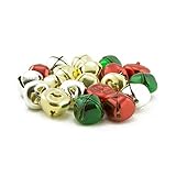 0.75 inch 20mm Silver Gold Red Green Mix Small Craft Jingle Bells Charms 20 Pieces