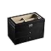 AUTOARK Carbon Fiber Leather 18 Piece Eyeglasses Storage and Sunglass Glasses Display Drawer Lockable Case Organizer,Black,AW-057