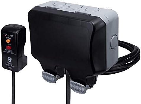 3 x British General Weatherproof Outdoor Power Kit withSwitched Socket/ 3m Cable/RCD Plug