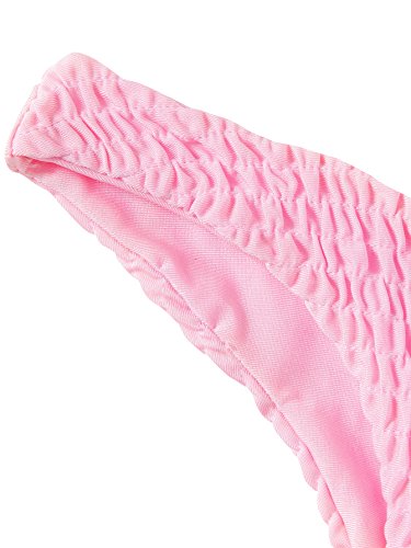 SOLYHUX Women's Two Piece Shirred Bikini Set Pink S