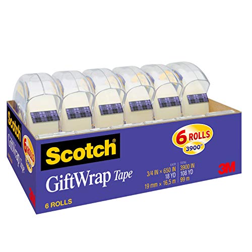 Scotch GiftWrap Tape, Disappears on Most Gift Wrap papers, Satin Finish