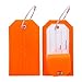 BlueCosto 2 Pack Luggage Tag Label Suitcase Tags Travel Bag Labels w/Privacy Cover - Orange