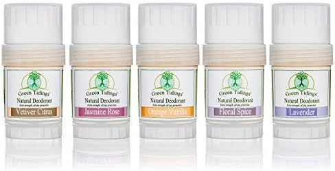 Green Tidings Organic All Natural Deodorants - Vegan, Aluminum-Free, Gluten-Free, Paraben-Free- For Men, Women, Kids