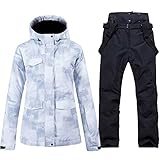 RIUIYELE Women's Ski Bib Suit Jacket Waterproof