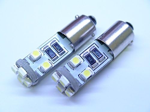 TWO Brilliant BLUE 8-SMD 64132 BA9s H6W Canbus Error Free Lights for European Cars