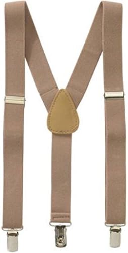 Kids Suspenders Child Baby Toddler Kid Adjustable Elastic Suspender Y Back Design (26", Khaki Camel)