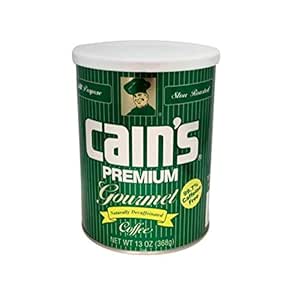 Amazon.com : Cain's Premium Gourmet Naturally Decaffeinated Coffee 13 ...