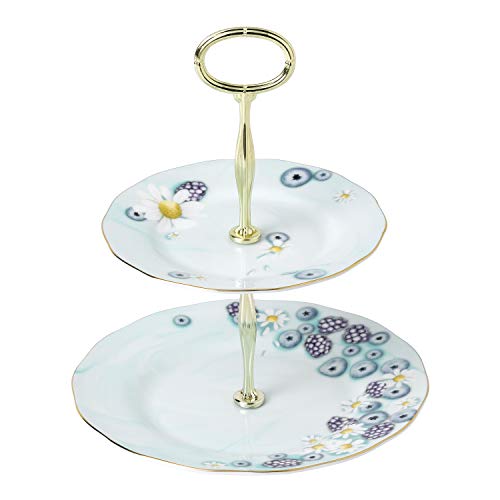 Royal Albert Alpha Foodie Cake Stand Two-Tier Turquoise