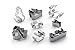3D Winter Christmas Cookie Cutter, 8 Stainless Steel Holidays Cookies Molds for Making Muffins, Biscuits, Sandwiches