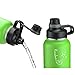 Swig Savvy Sports Water Bottle, Vacuum Insulated Stainless steel, Double Wall, 2 Leakproof Lid, Travel Thermos - 40oz (Light Green)