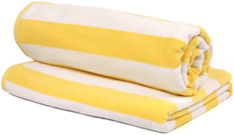 Premium 100% Cotton Extra Large Bath Towels (33" X 70") Natural, Soft and Quick Drying - Set of 2 (Yellow)