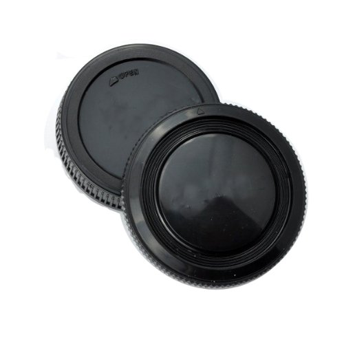 Camera Body Cover and Rear Lens Cap For Olympus OM-1 OM-2 OM-3 OM-4 OM-10 Black.