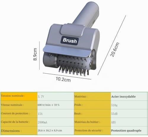 Brosse à Barbecue Électrique sans Fil, Nettoyant BBQ Rechargeable en Acier Inoxydable, Autonomie 100 Min, Étanche IPX7 pour Grilles de Cuisson et Fours