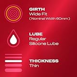 Durex Thin Feel XL Condoms 30s, Wide Fit 60mm, Natural Latex, Silicone Lube view 2