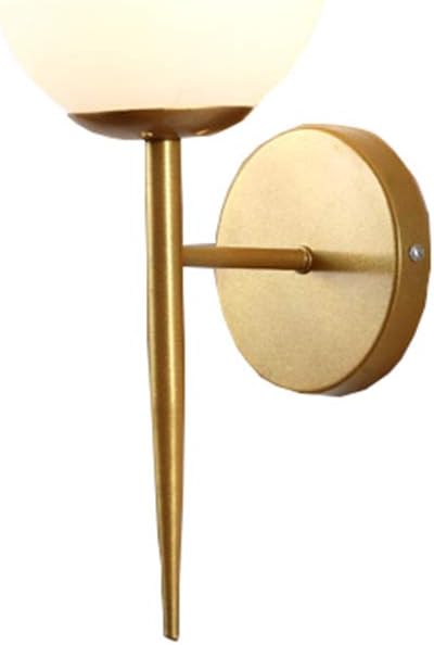 BOKT Mid Centry Bedroom Sconces Modern Wall Lighting Golden Wall Sconce Lighting Fixtures, E26 Based (White Shade, 1 Pack) - - 