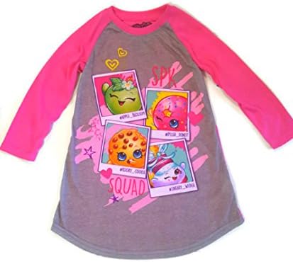 Shopkins Nightgown Pajamas Sleepwear (Medium 7/8, Spk Squad)
