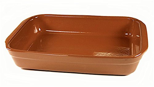 La Tienda Rectangular Terra Cotta Cazuela Dish (12 in long, 96 oz/ 12 cup capacity)